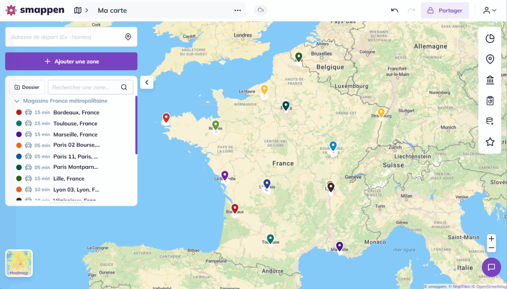 carte interactive magasins