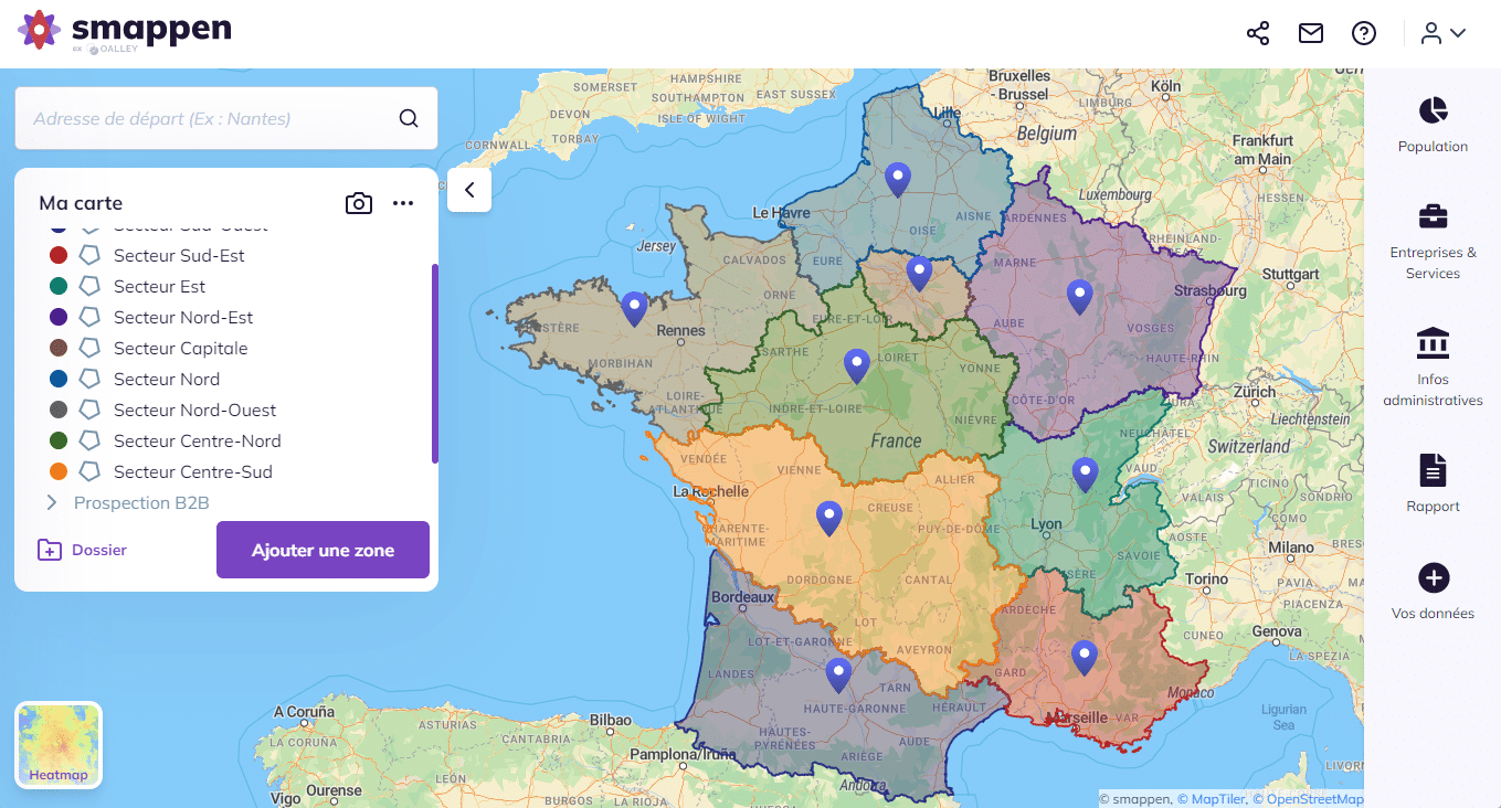 Comment construire et ajuster mes zones commerciales ? smappen